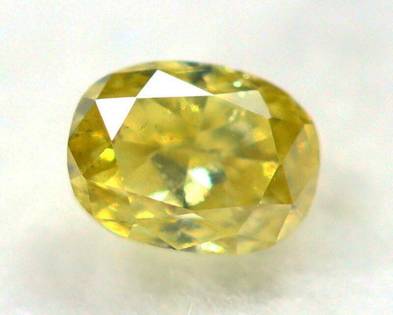 0.11Ct VS Fancy Yellow Oval Shape Natural Loose Diamond ba1549