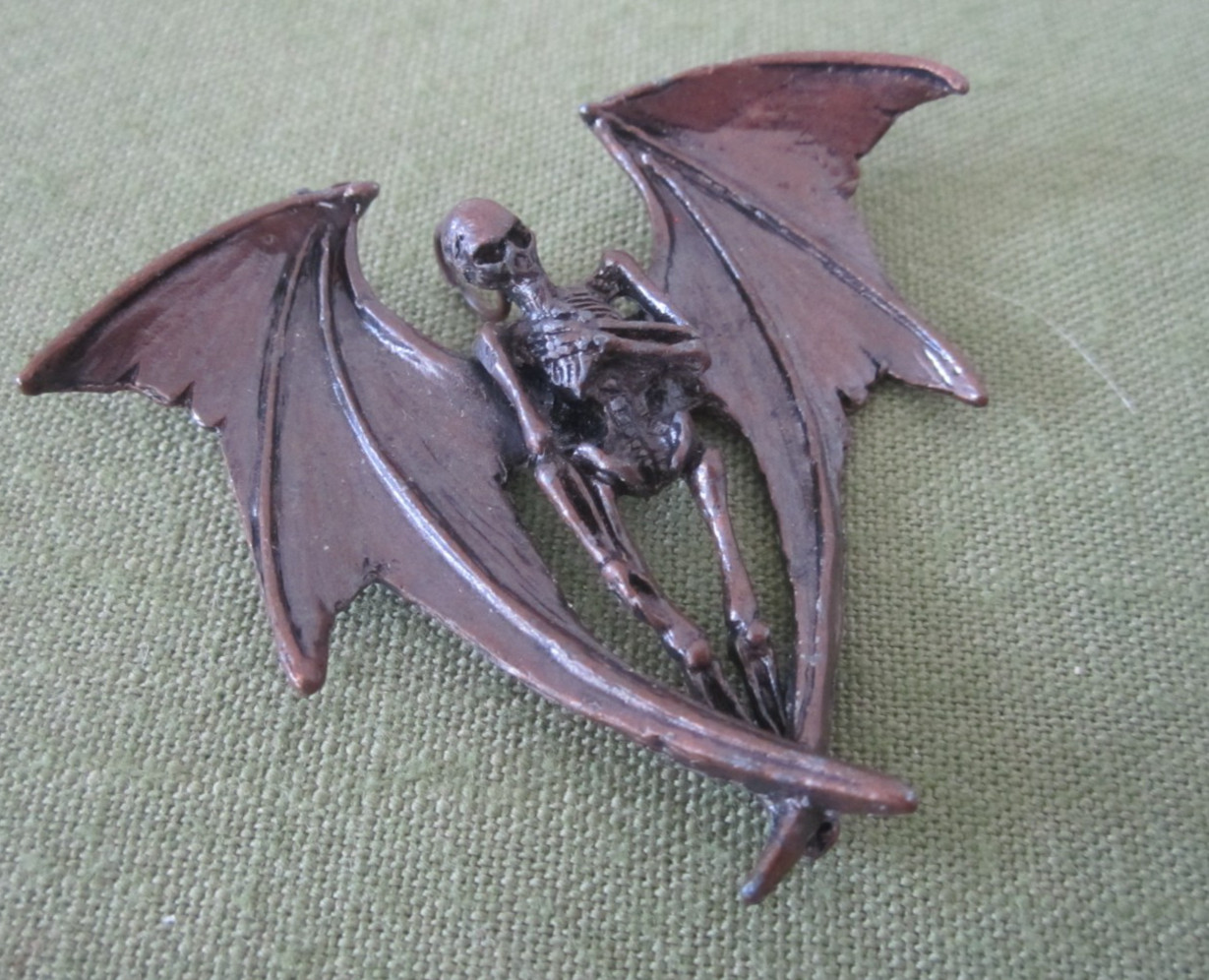 Alchemy England Winged Skeleton Gothic Metal Pendent 2003 Marked On Wings