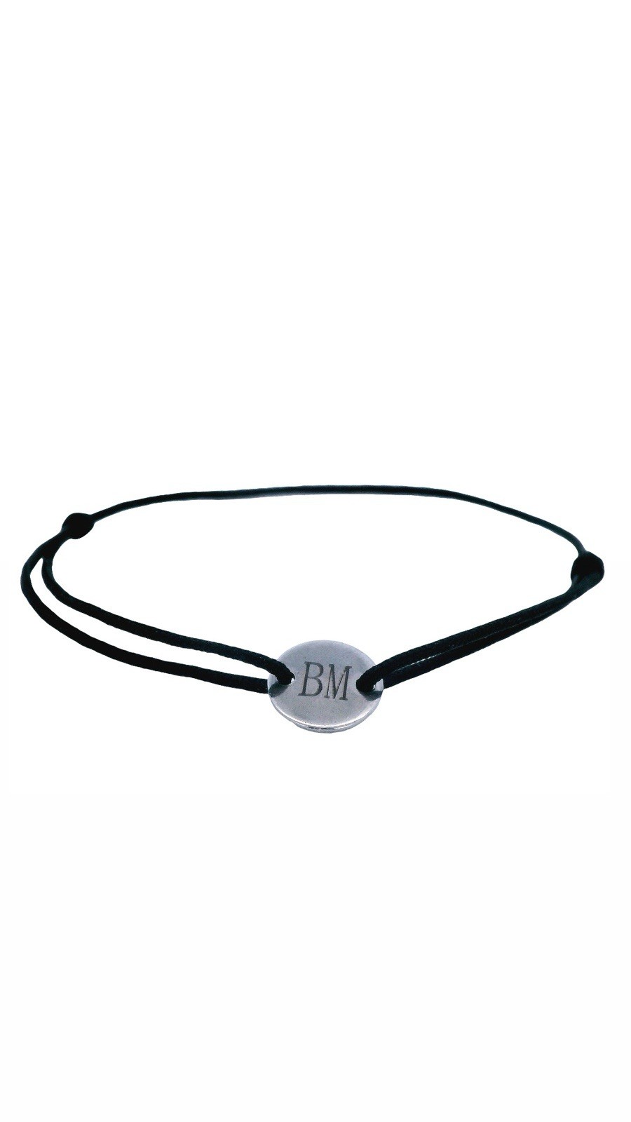 Custom Engraved Adjustable Thread Bracelet Red or Black String| 2 Script Letters