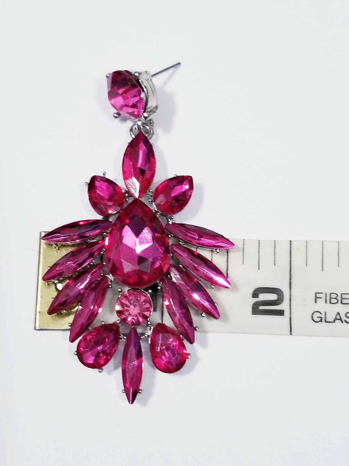 Clear Chandelier Drop Earrings Rhinestone Crystal 2.8 in