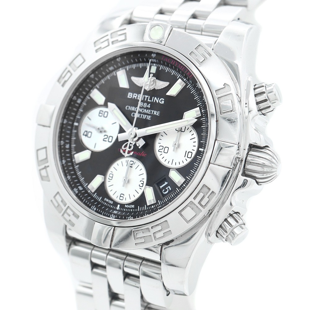 BREITLING Chronomat41 Chronograph AB0140 Date 300m Black SS Steel Men Automatic
