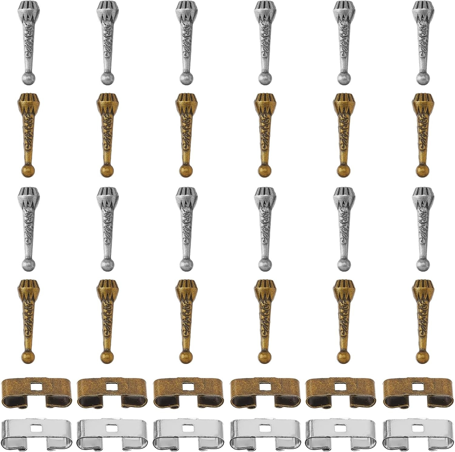 36Pcs 2Colors Bolo Tie Findings Kit Including Bolo Tie Slides Clasps and Alloy C