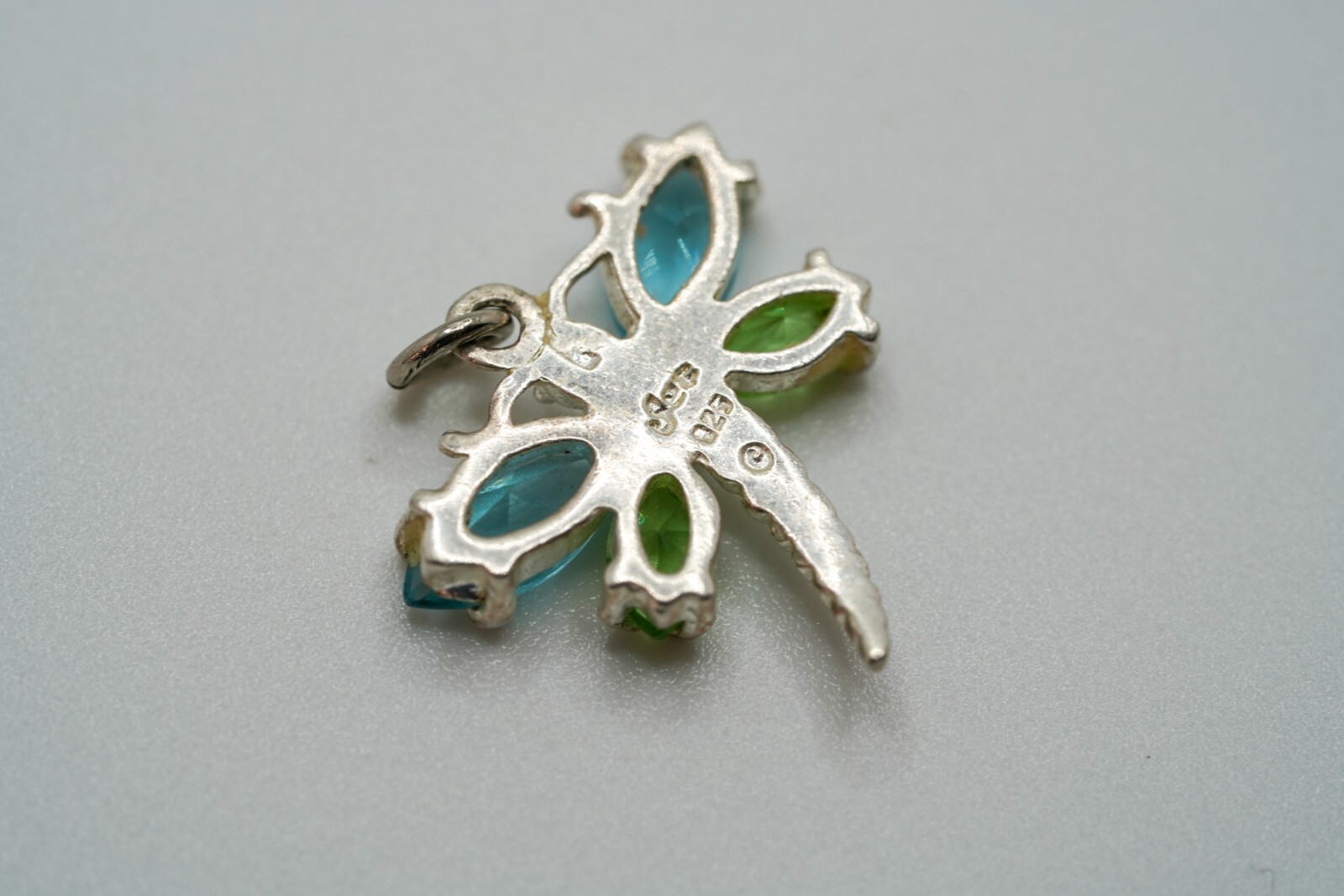 Vintage Sterling Silver Dragonfly Bracelet Charm 1.8cm JB24