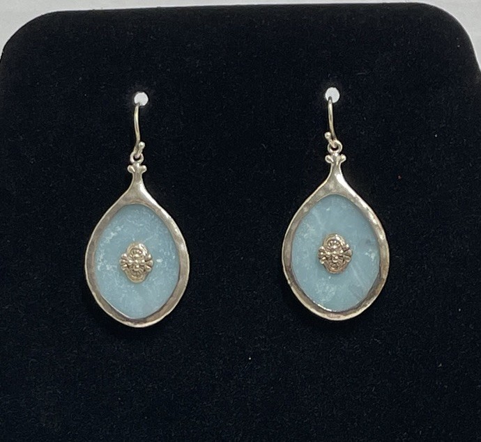 Silpada 925 Sterling Silver Amazonite Dangle Earrings W2360 Retired Rare 11.82g