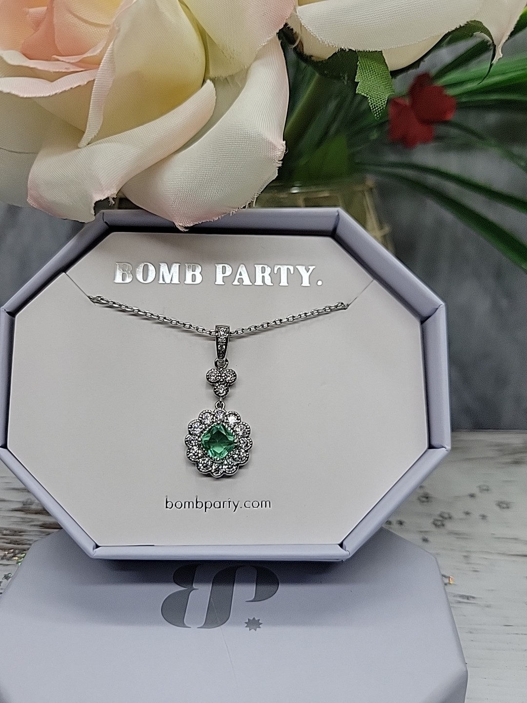 BOMB PARTY RBP3396 NECKLACE *ALWAYS BE MY FOREVER* L/C ERINITE/RHODIUM