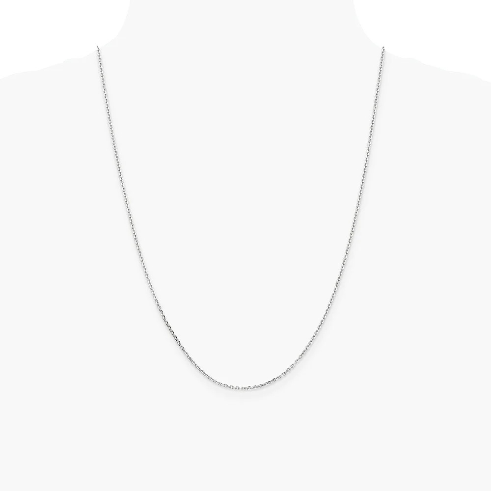 10K White Gold 1.65mm Diamond-Cut Cable Chain Necklace 16″-24″