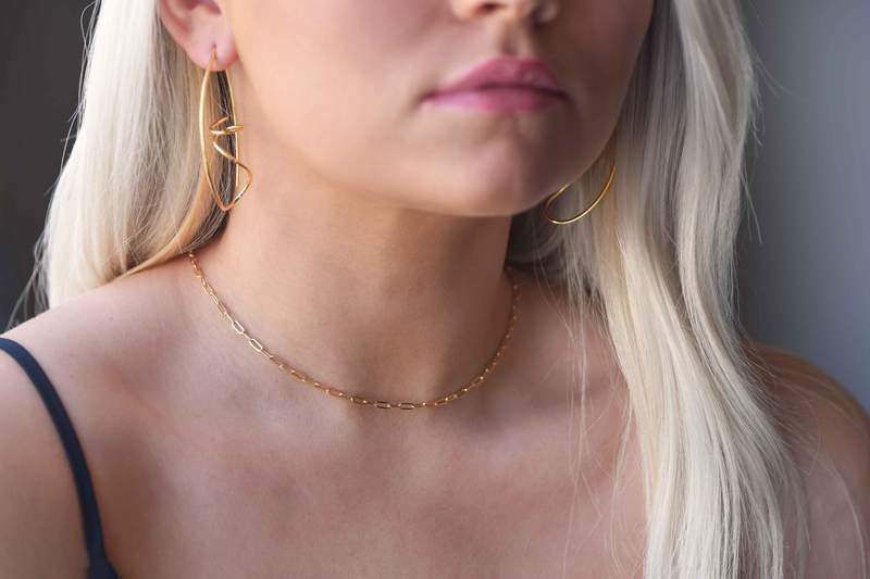 18k Gold Plated 925 Sterling Silver 2mm Paperclip Link Chain Necklace 16″-24″