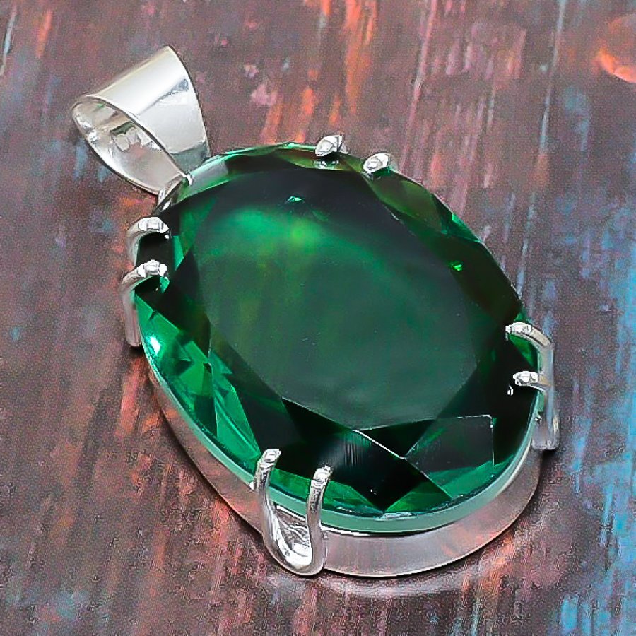 Chrome Diopside Gemstone Handmade 925 Sterling Silver Everyday Jewelry Pendant