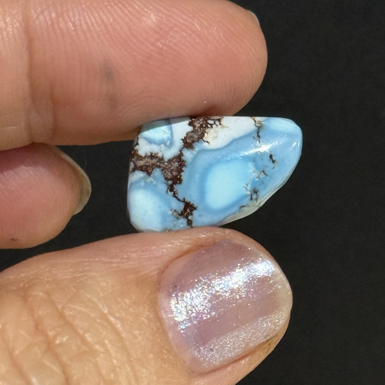 7ct 19x12x4.3mm Beautiful Golden Hill Lavender Turquoise Cabochon Gem