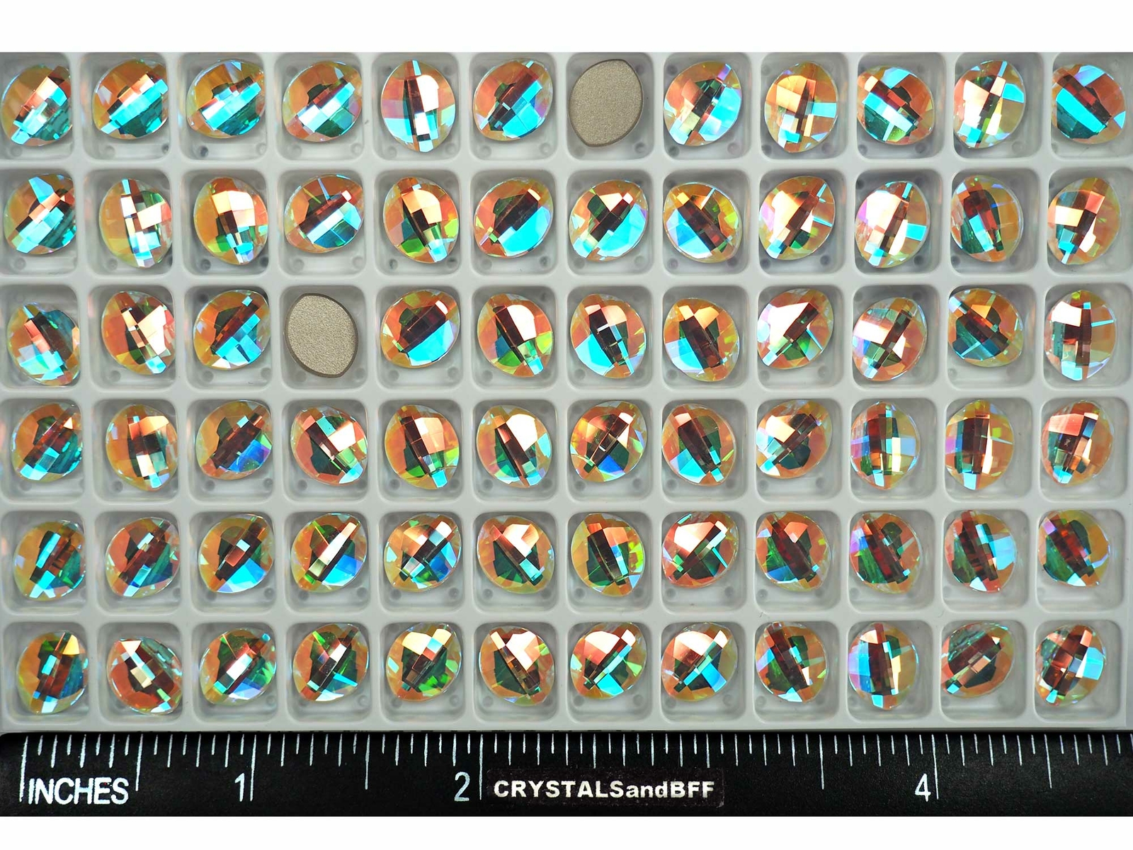 Crystal AB, Genuine Czech Preciosa LEAF Maxima Flatbacks, 10x8mm, 14x11mm