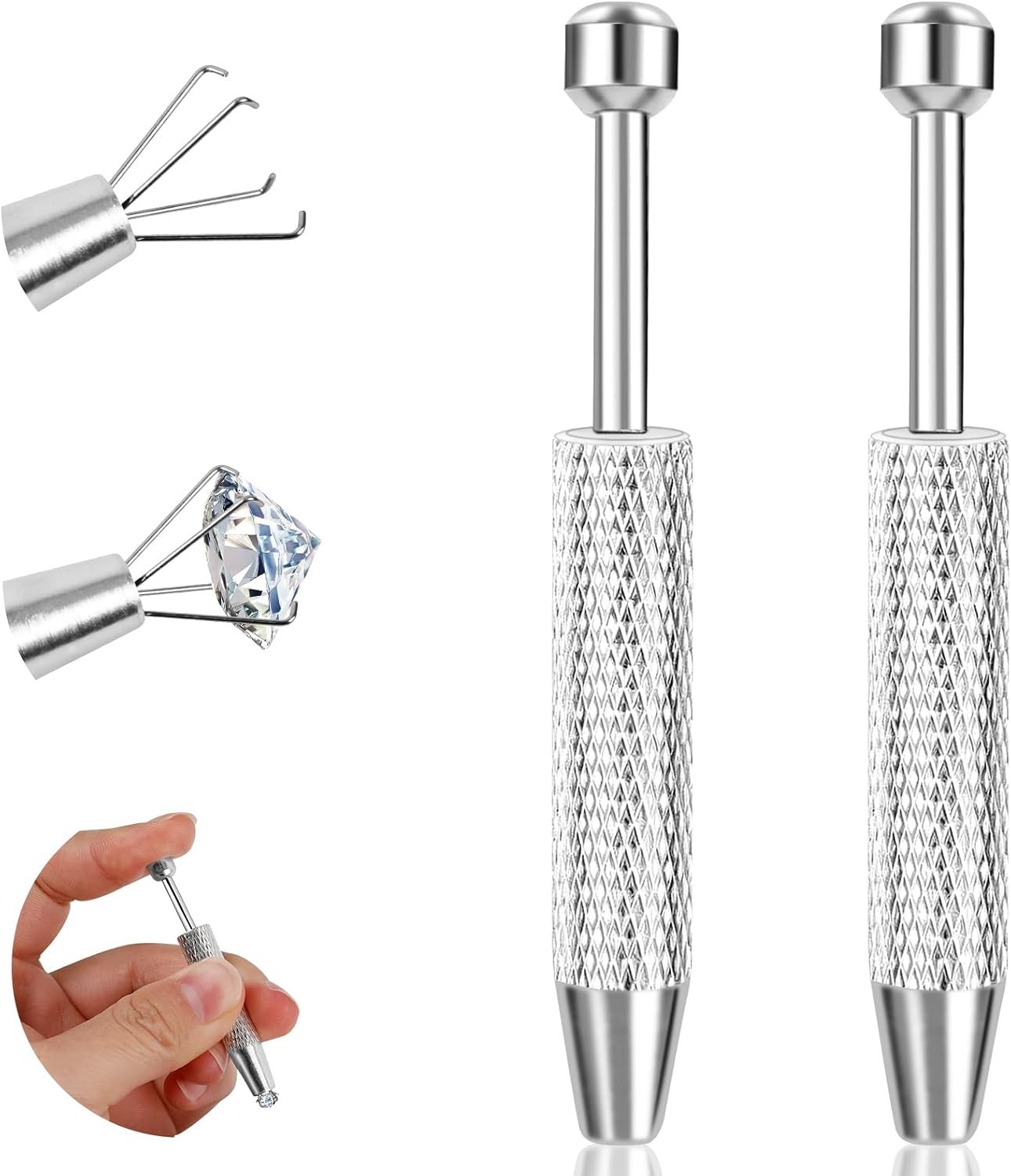 2Pcs Piercing Ball Grabber Tool for Changing Jewelry, Stianless Steel Flat Ba…