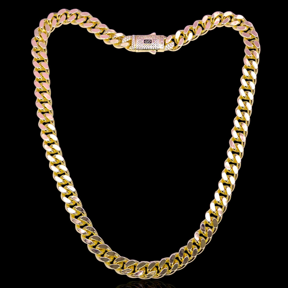18K Gold Filled 8mm Miami Cuban Chain 20″ W/Lux Clasp Hypoallergenic