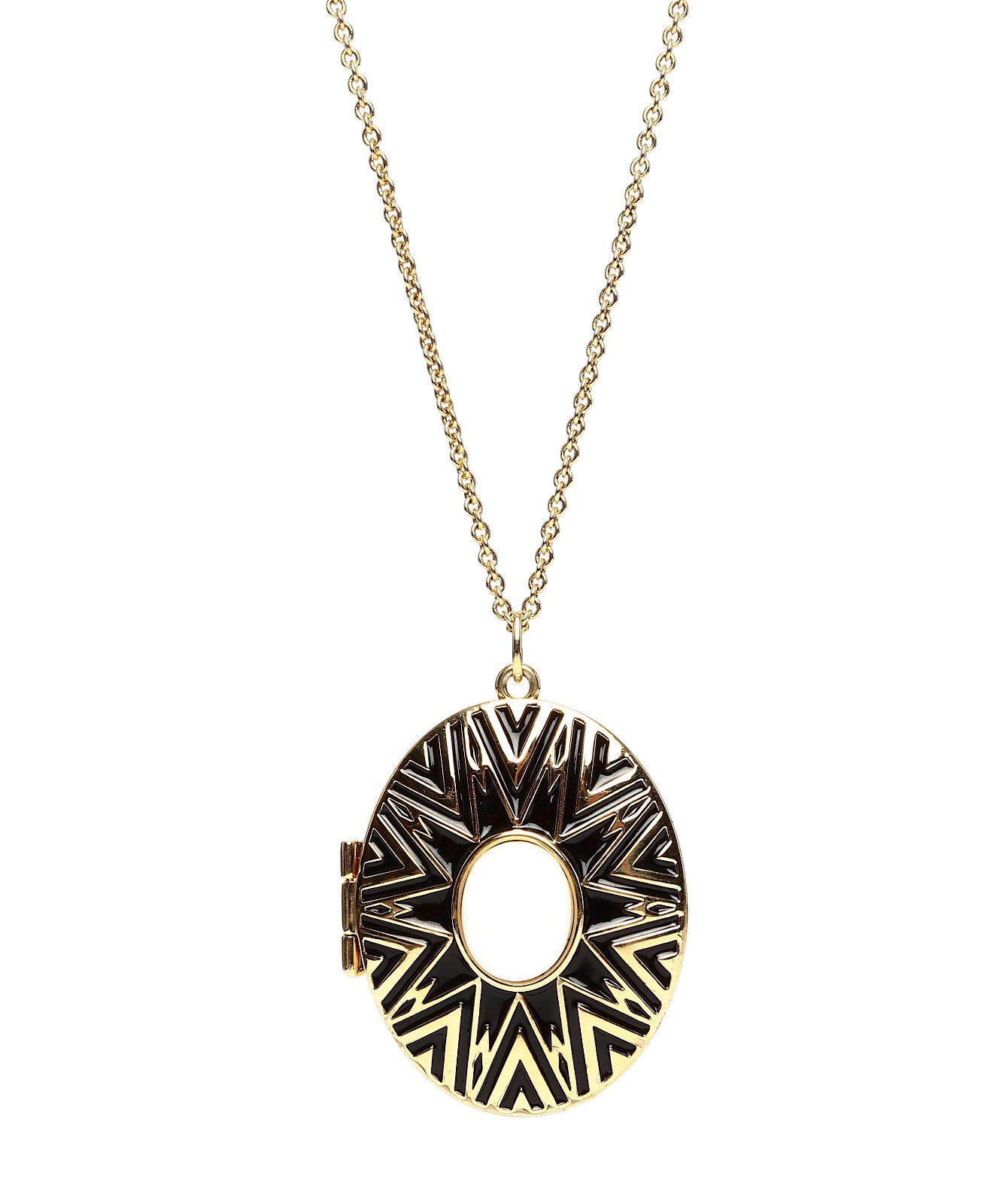 House of Harlow 1960 Women’s Black White Gold Plated Pendant Necklace W1043