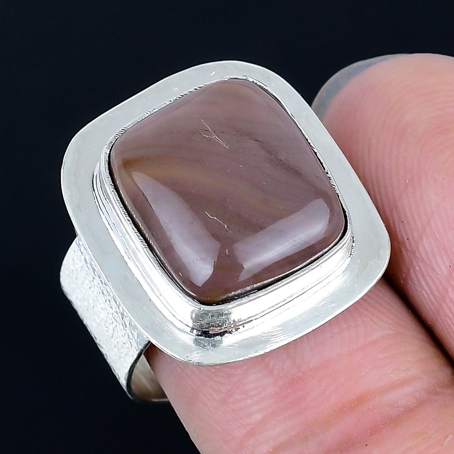 Resplendent Polychrome Jasper Gemstone 925 Sterling Silver Ring Size 8.5 p905