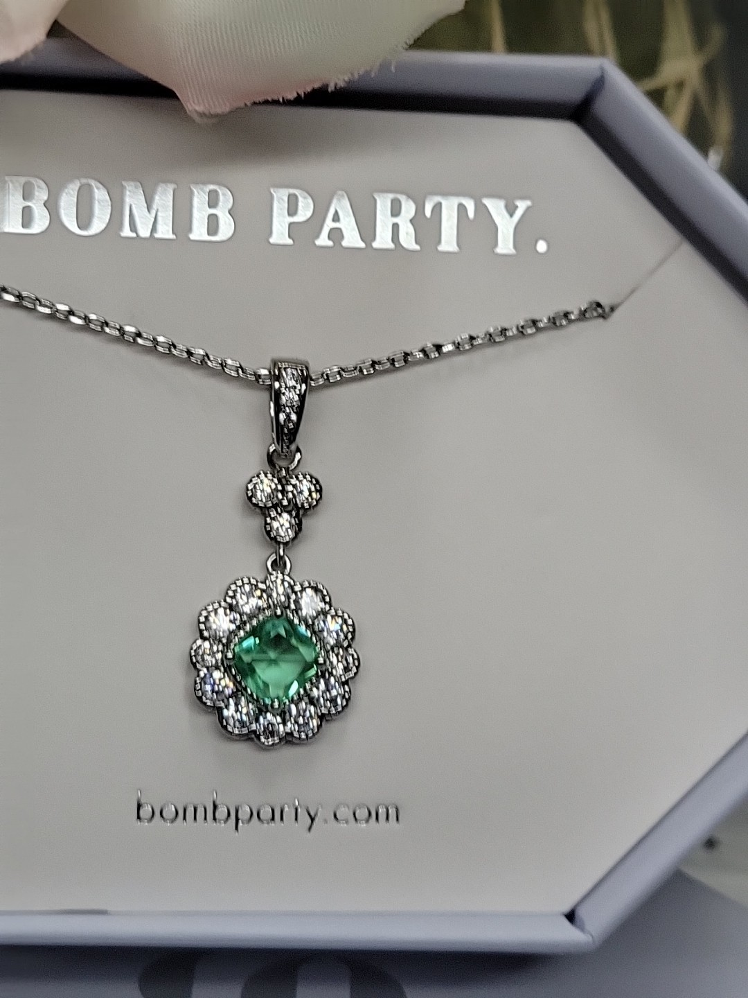 BOMB PARTY RBP3396 NECKLACE *ALWAYS BE MY FOREVER* L/C ERINITE/RHODIUM