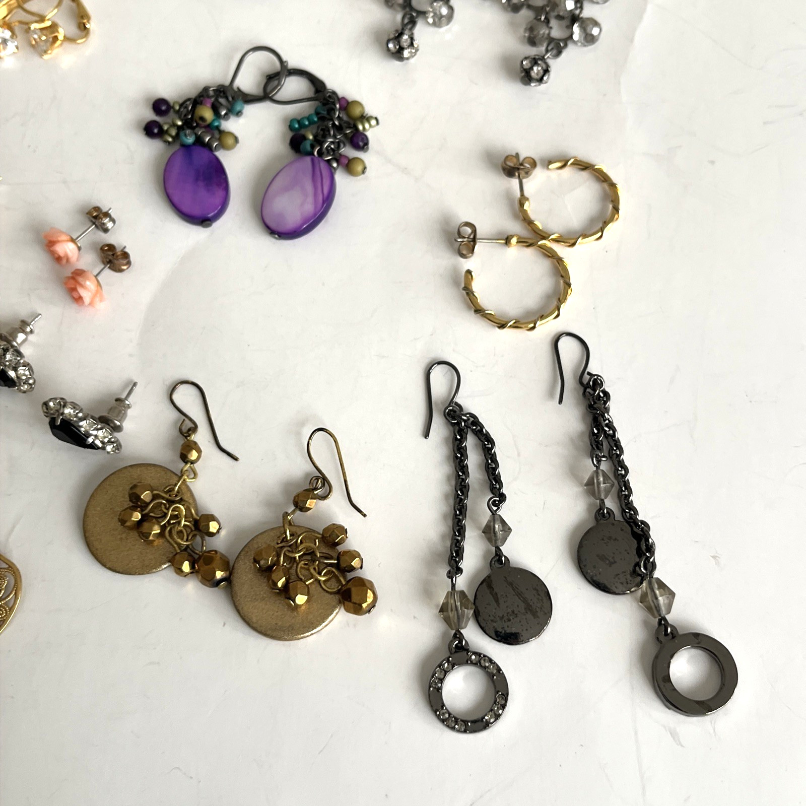 Vintage Costume Jewelry Lot of 20 Earrings Pierced Not Signed