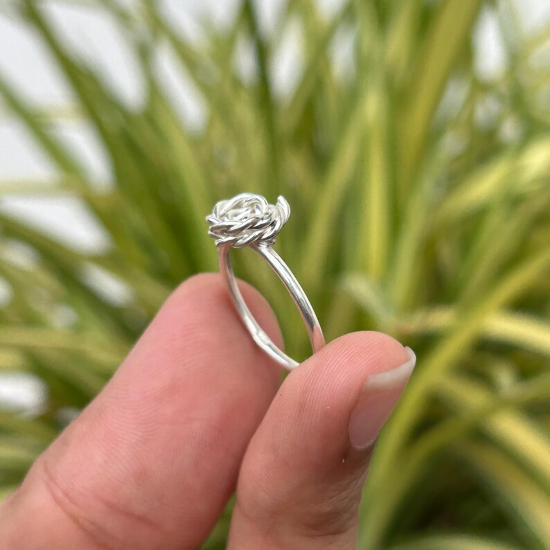 925 Sterling Silver Love Knot Ring Handmade Symbolic Friendship Jewelry