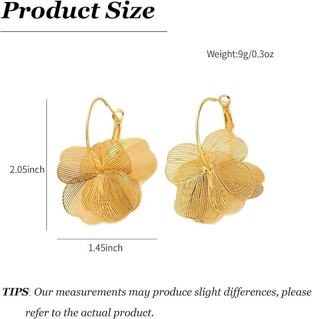 Flower Hoop Earrings for Women Floral Drop Statement Earrings Trendy Fashion Jew