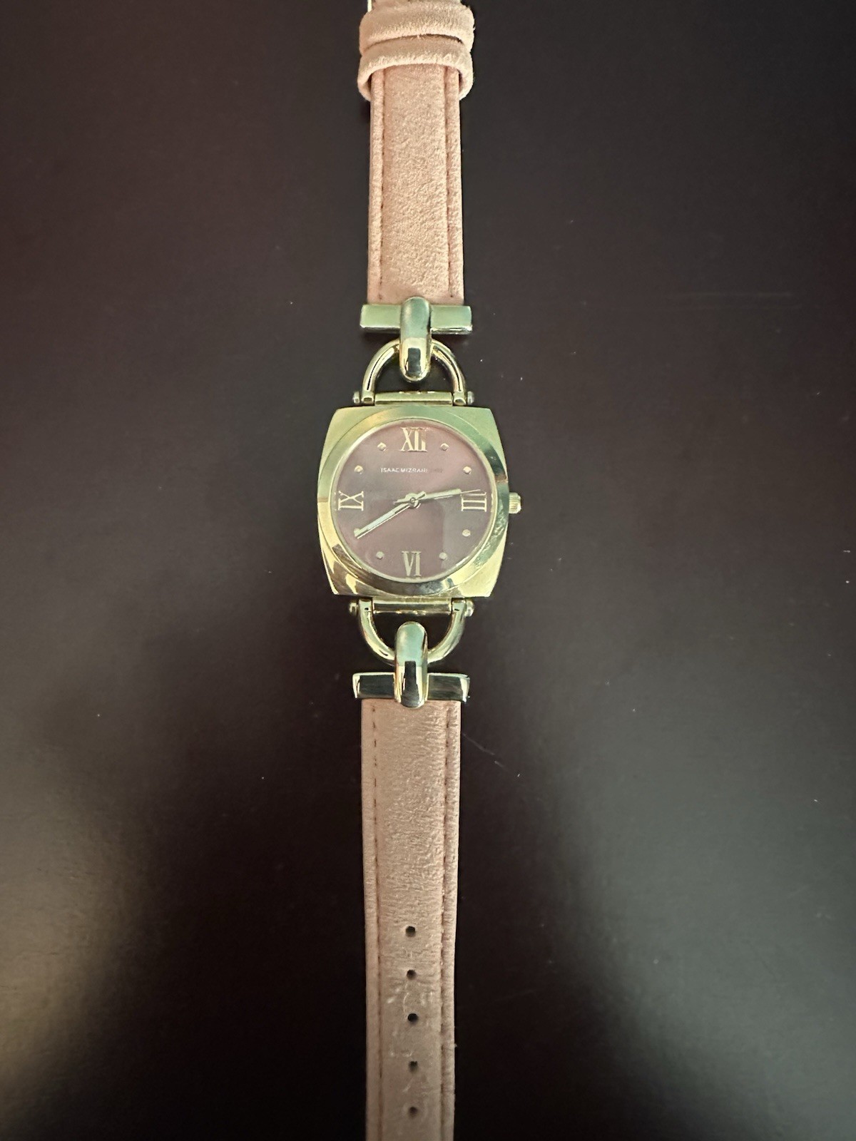 Isaac Mizrahi Live! Women’s Dress Watch Pink Dial Quartz Square Pink Leather