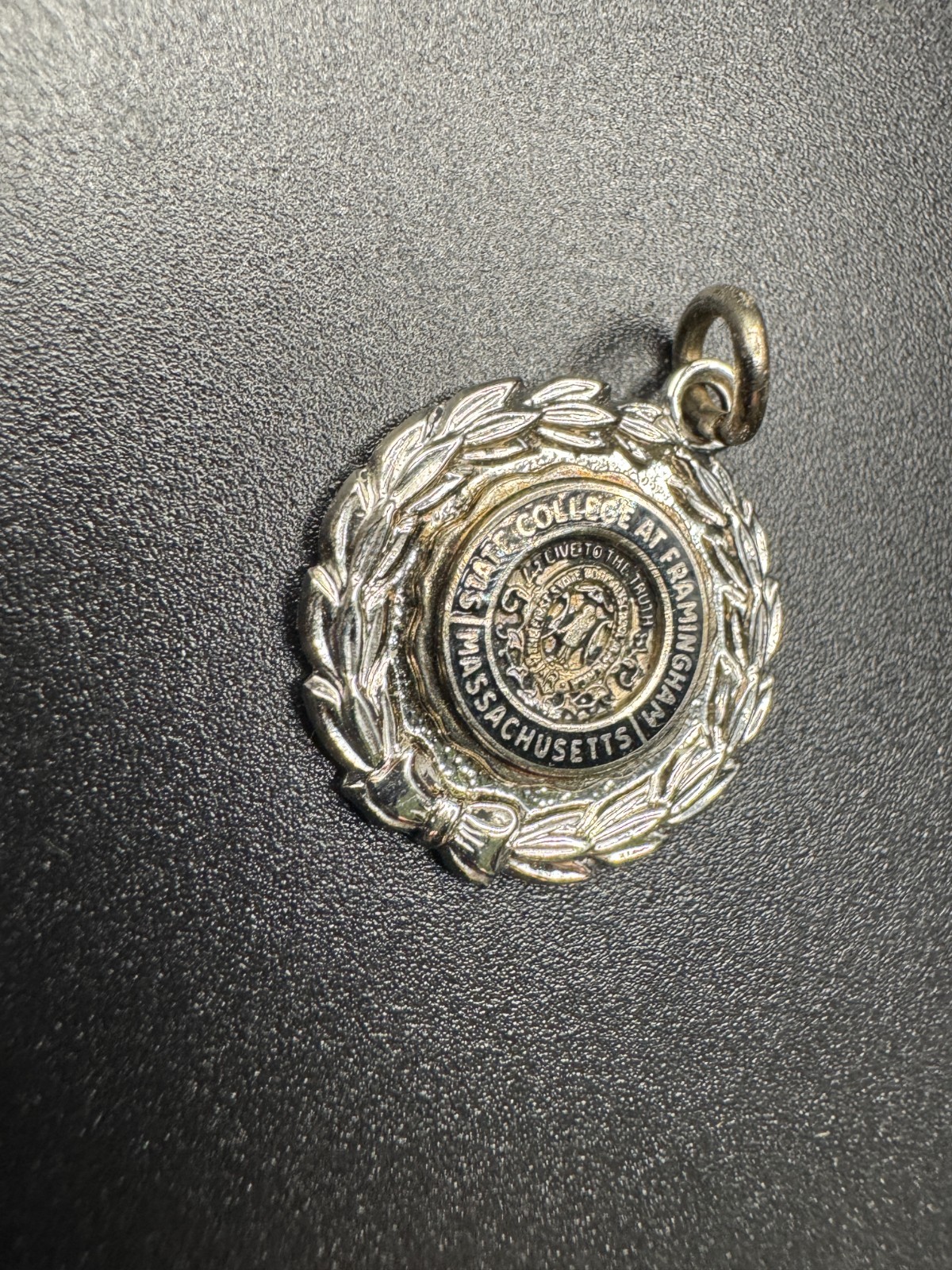 Vtg Sterling Silver 925 State College at Framingham Massachusetts Charm Pendant
