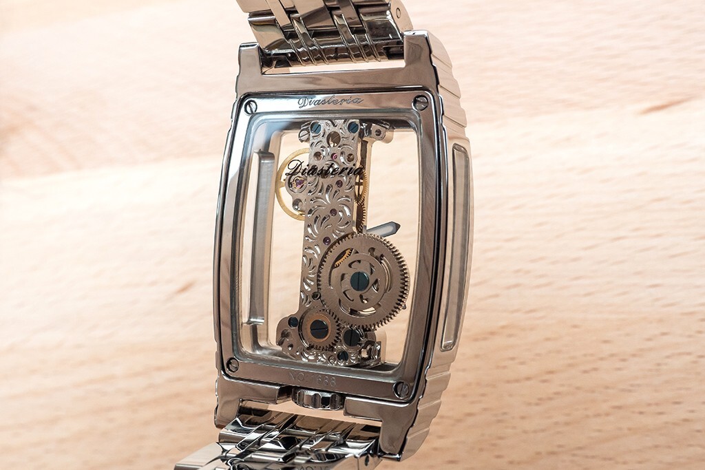 Mens Silver Bridge Manual Mechanical Watch – Stainless Steel Metal Strap