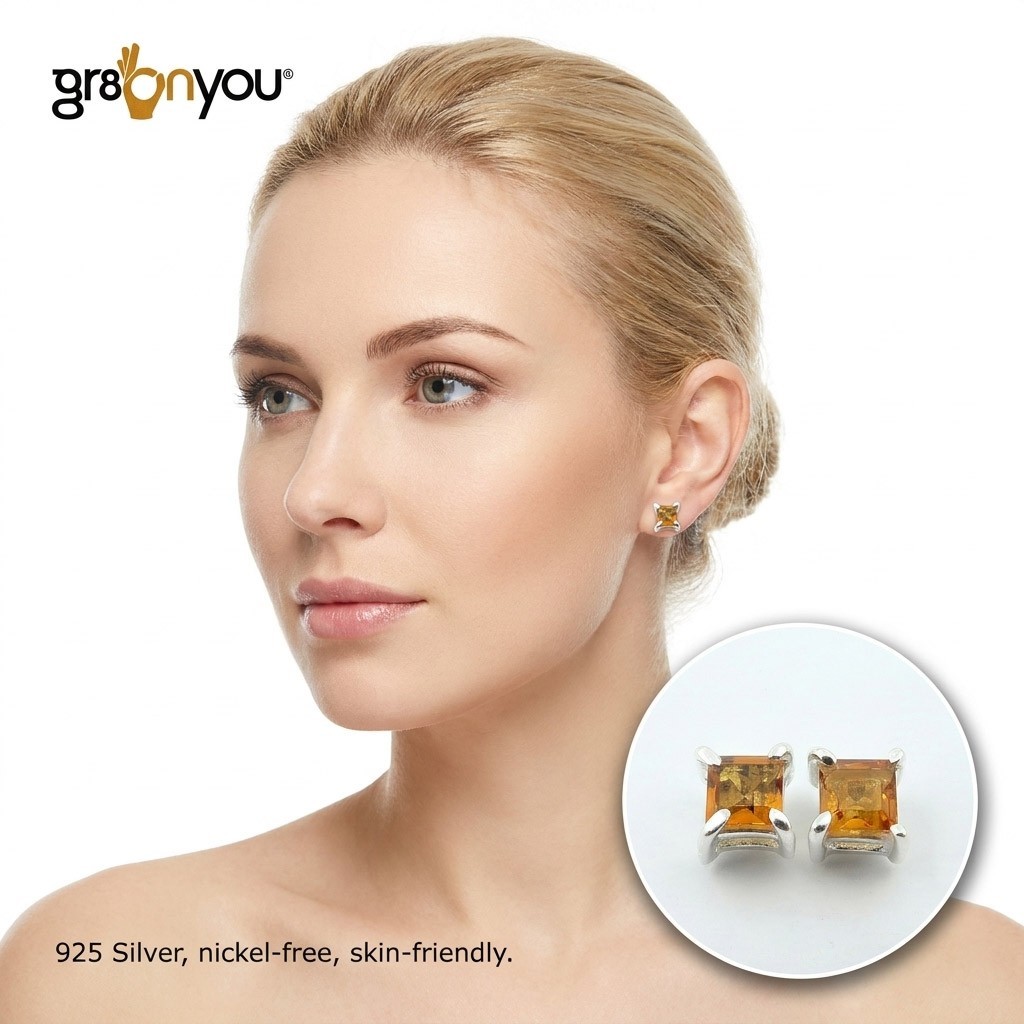 gr8onyou Rare Yellow High Quality Silver CITRINE Earrings | Traditional