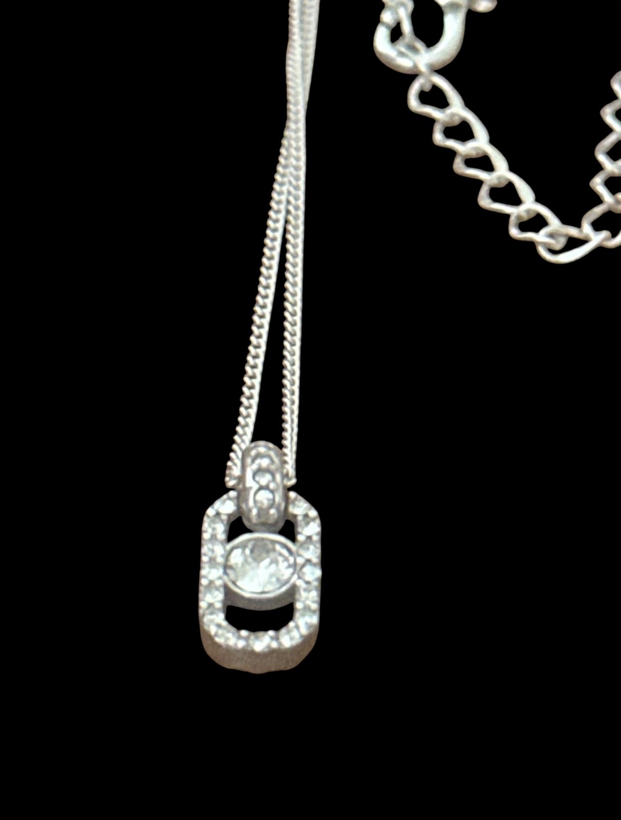 Brighton Illumina lights allure Necklace- silver color- rectangular-petite