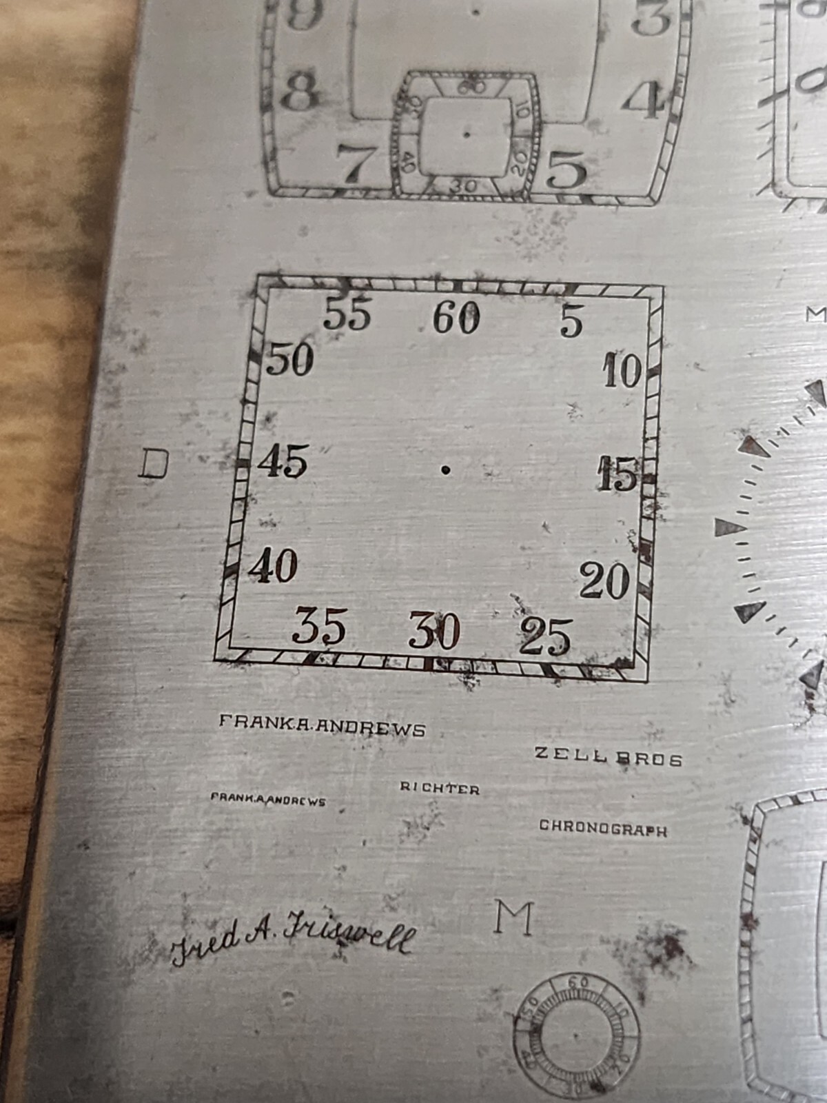 Vintage Multi Dial Printing Plate Hamilton Jules Jurgensen Latham Longines U172