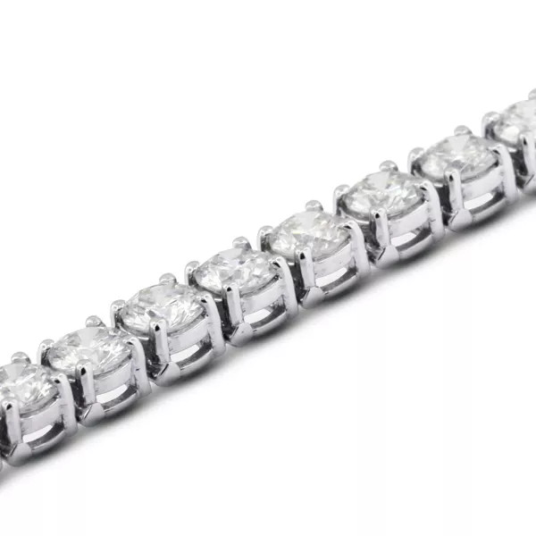 Tennis Bracelet Solid 14K Gold Classic 3.05 Carat Round Lab-Grown Diamond D VVS1