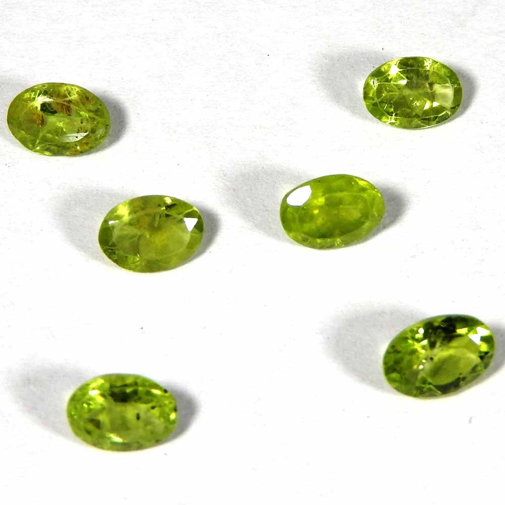 4.90Cts100%Natural Green Cut Peridot Oval Cabochon Loose Gemstone.lot