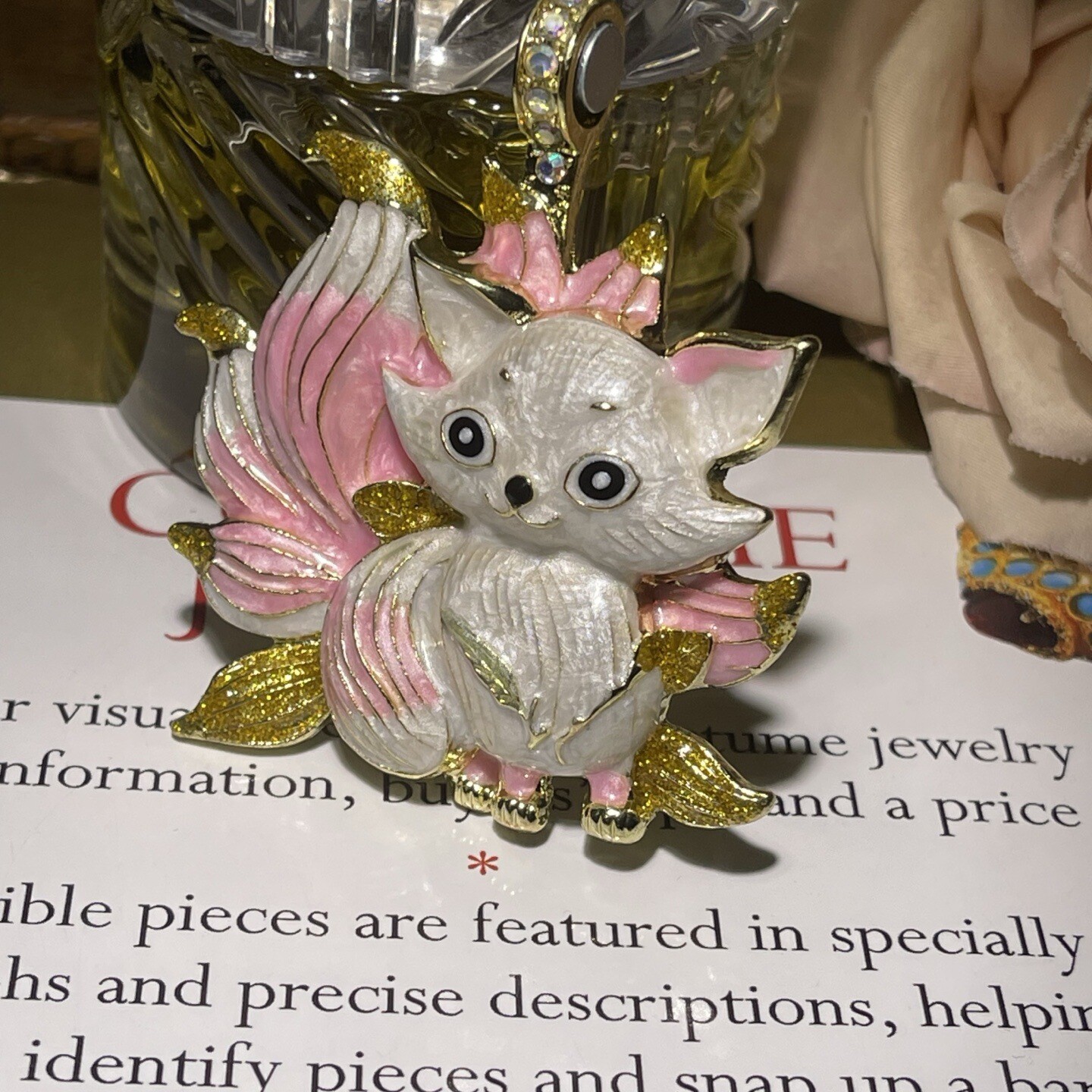 Medieval Vintage Retro Style Literary Versatile Nine-tailed Fox Magnetic Pendant