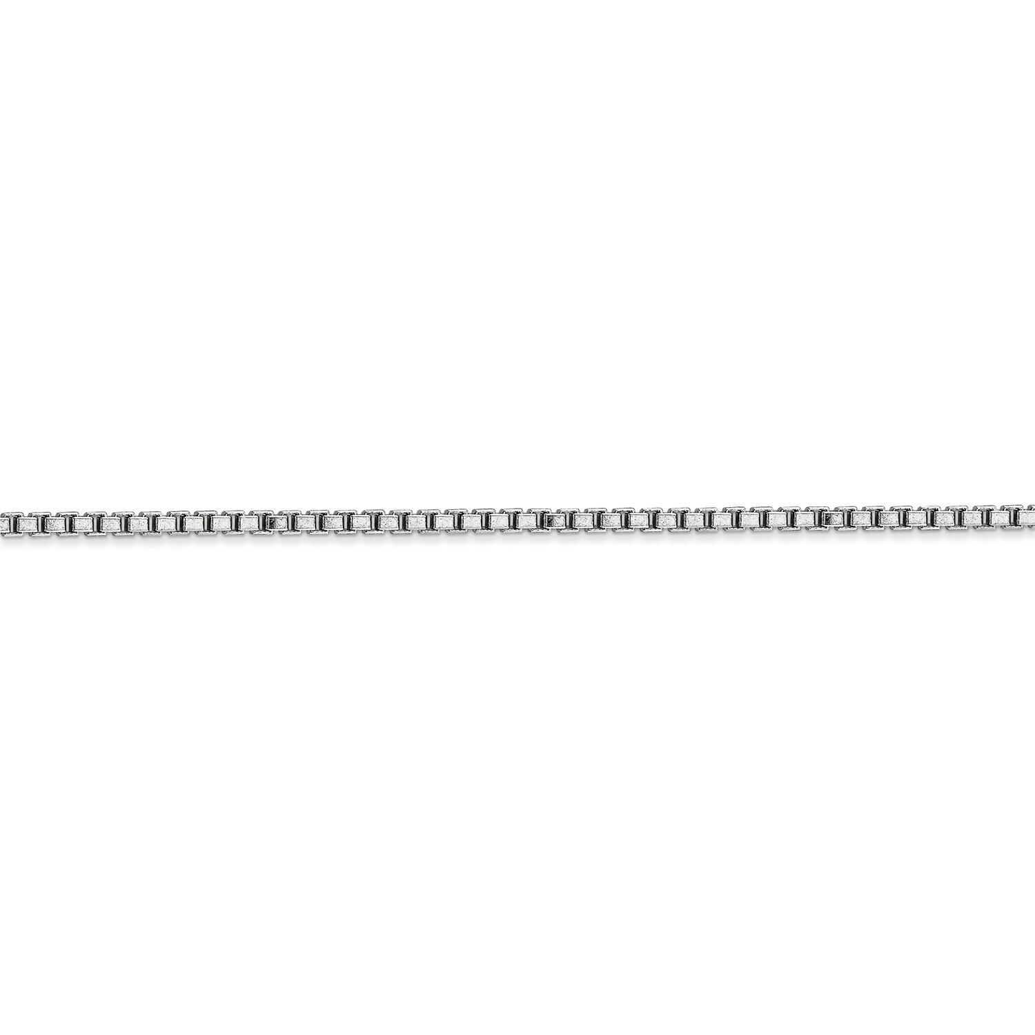 14k White Gold 1.9mm Solid Plain Box Link Chain w/ Lobster Clasp 16″ – 30″