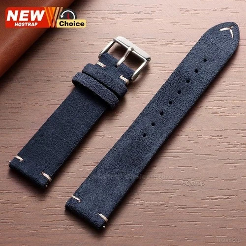 16 18 19 20 21 22 MM Soft Suede Leather Vintage Strap Watch Band Quick Release