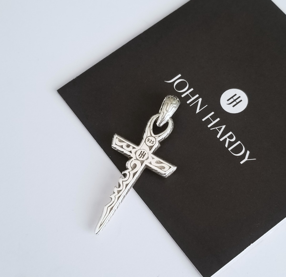 JOHN HARDY – Large Sterling Silver Keris Dagger Cross Pendant – 1 3/4″ – New!