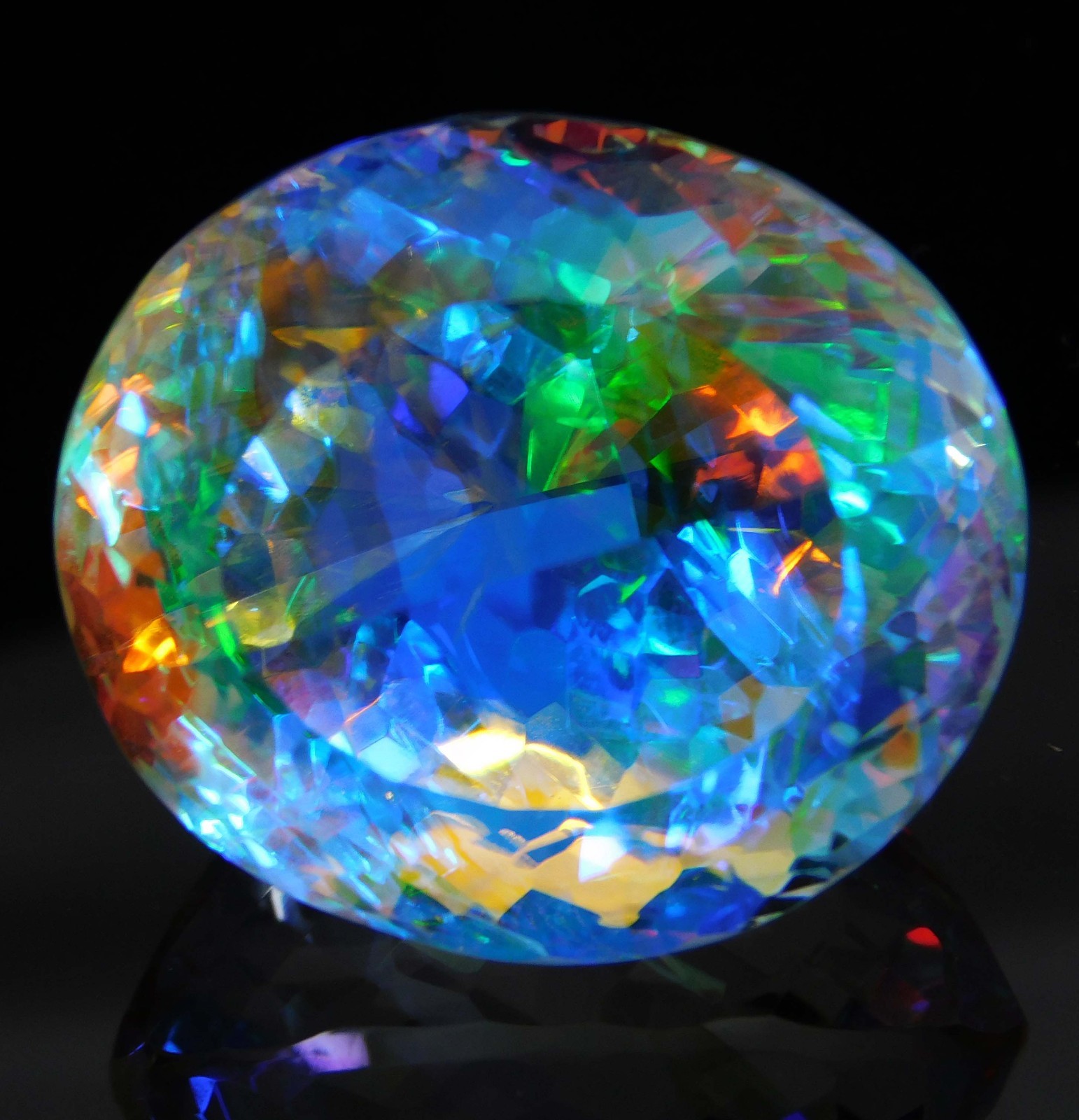 Certified 66.00 Ct Natural Brazilian Mystic Topaz – Oval Cut Loose Gemstone