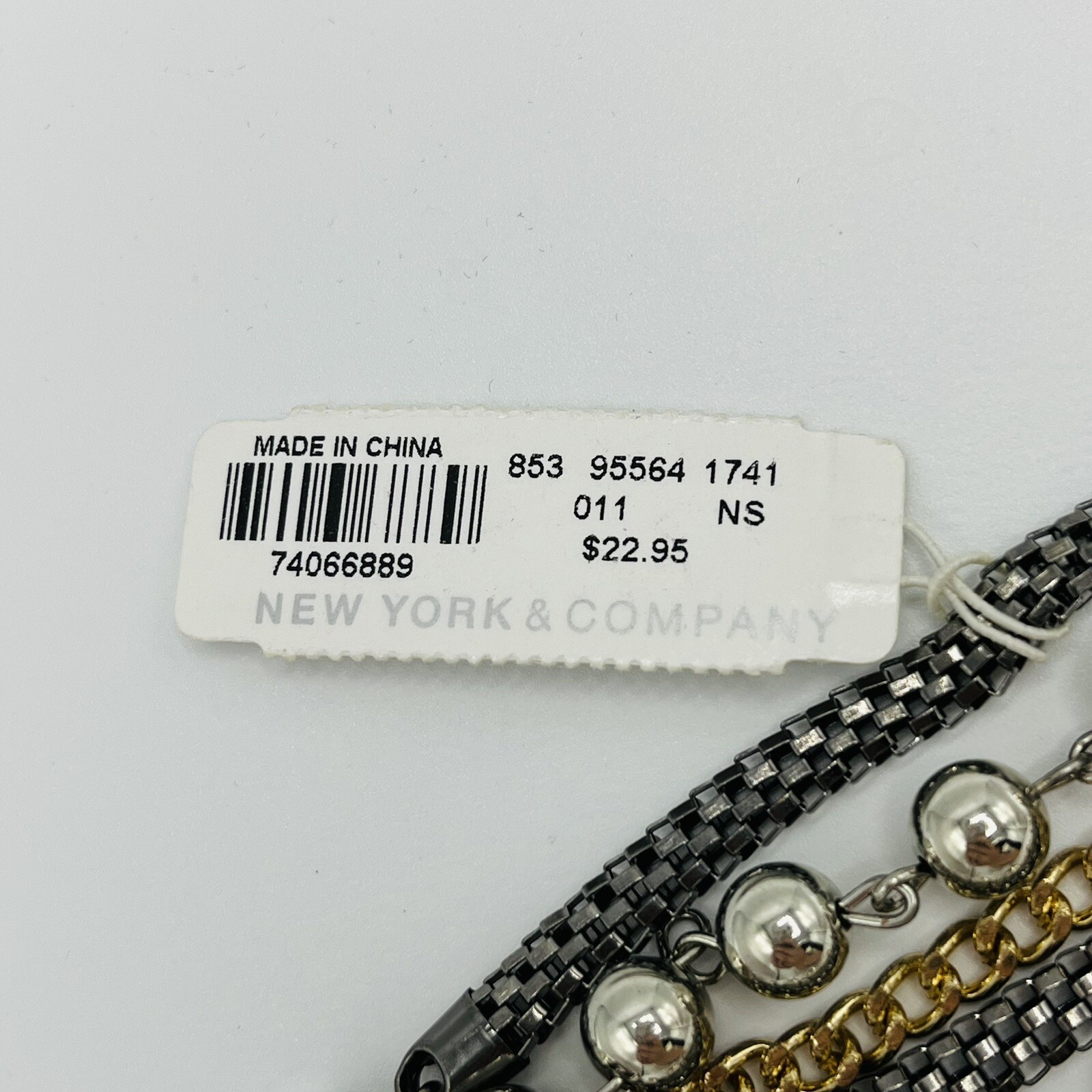 New York And Company Layer Bracelet Chain Black Silver Gold Colors Magnetic