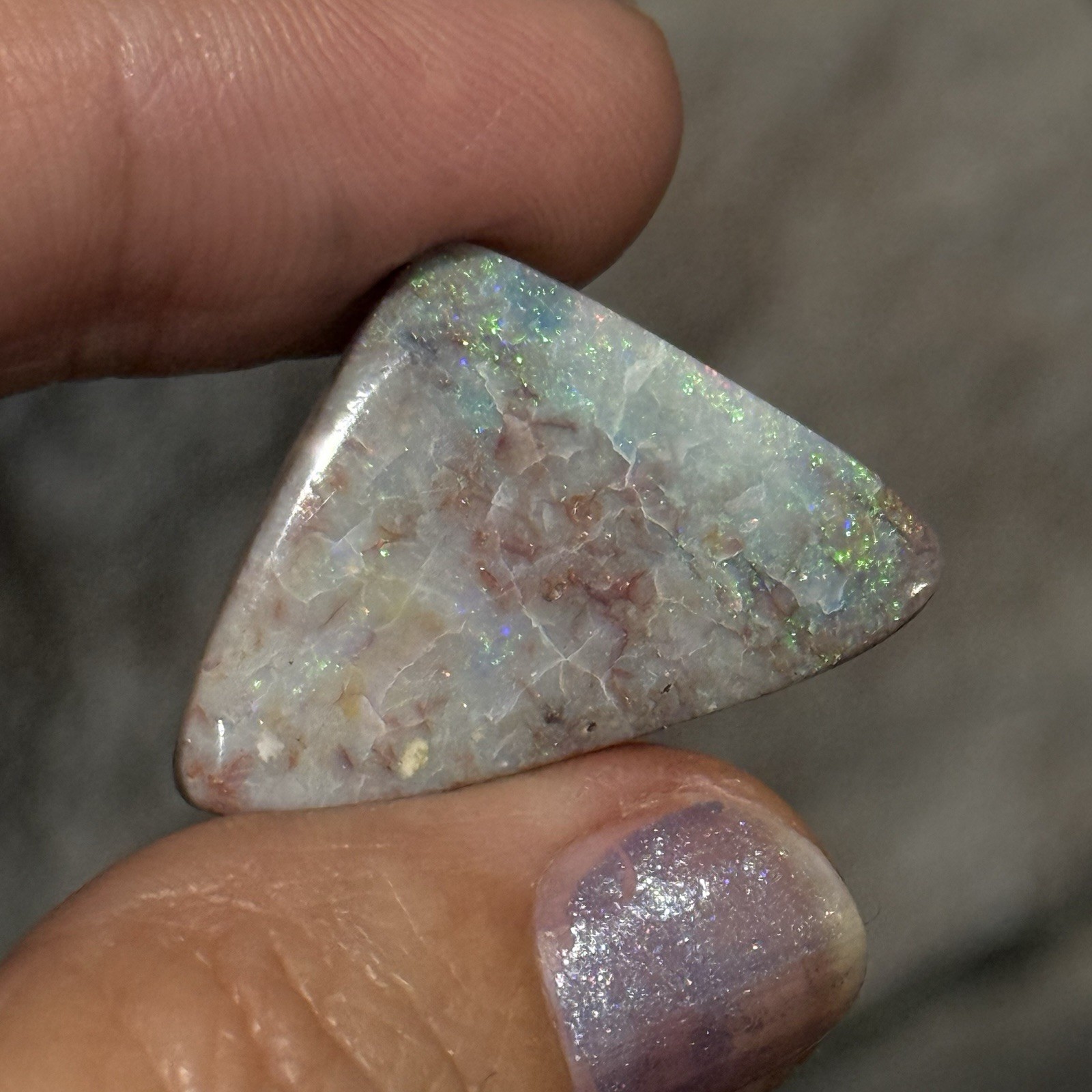 11.6ct 29x18x3.5mm Unique Mintabee Australian Opal Triangle Cabochon Gem