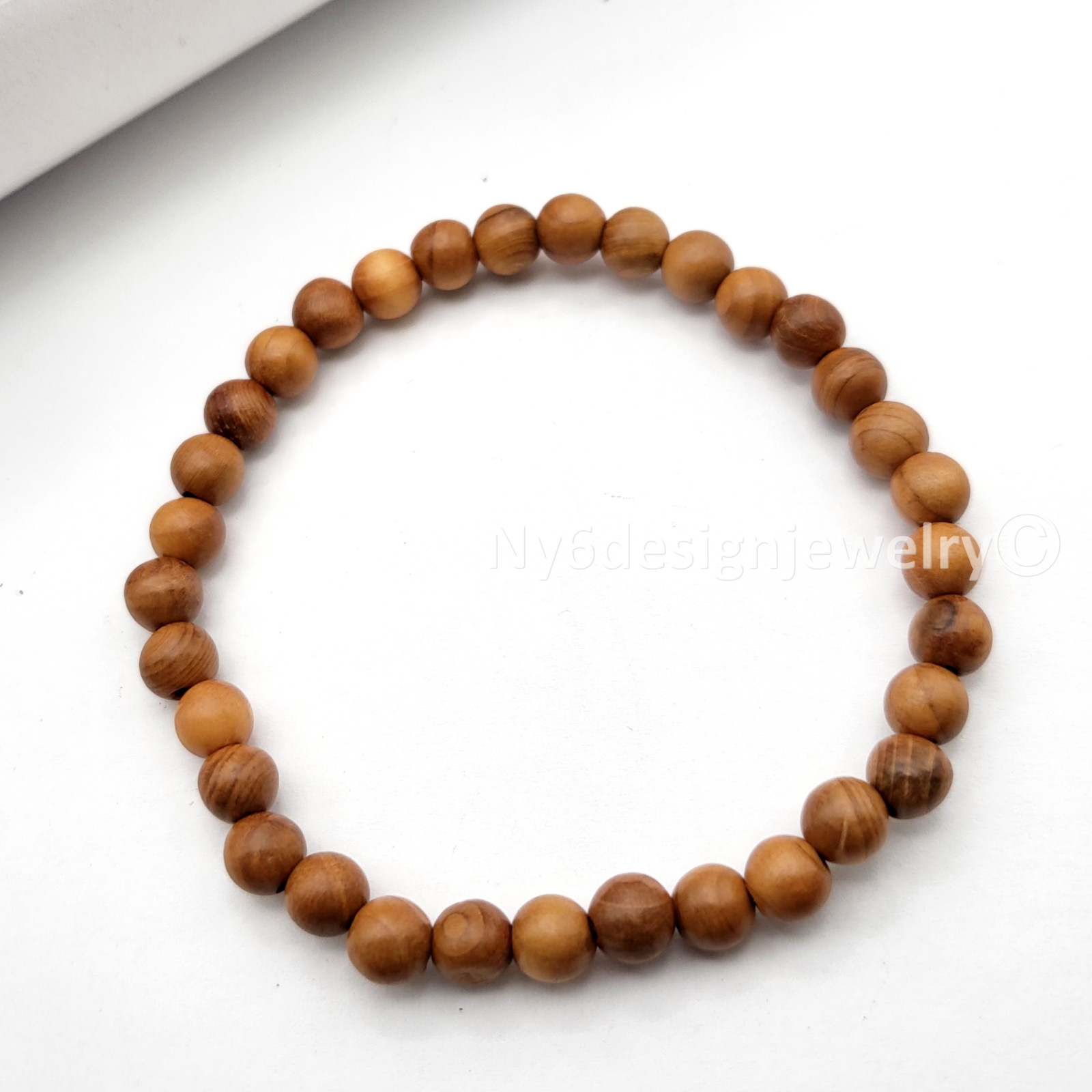 Honey Light Brown Natural Wood Bead Bracelet Wooden Beaded Bracelet 2 Sizes