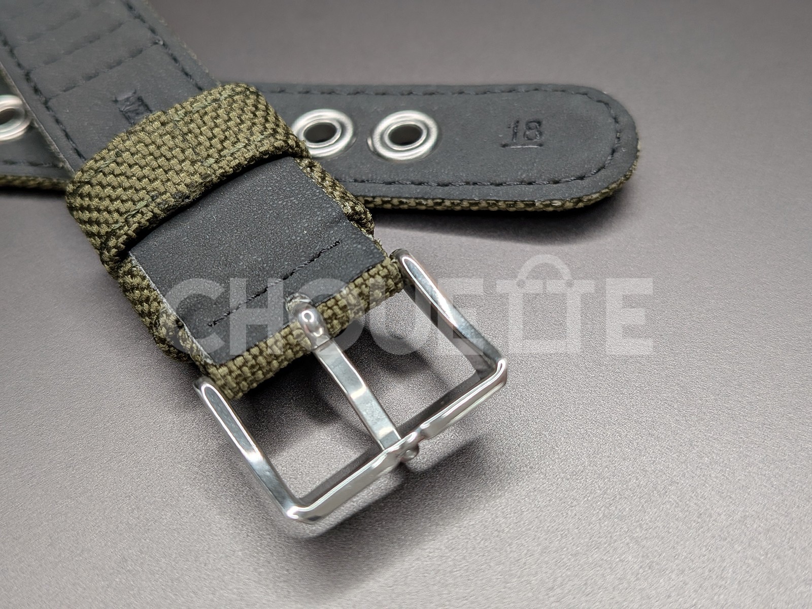 OEM Citizen 18mm Green Canvas Watch Band for Eco-Drive BM8180-03E, E101-S006597