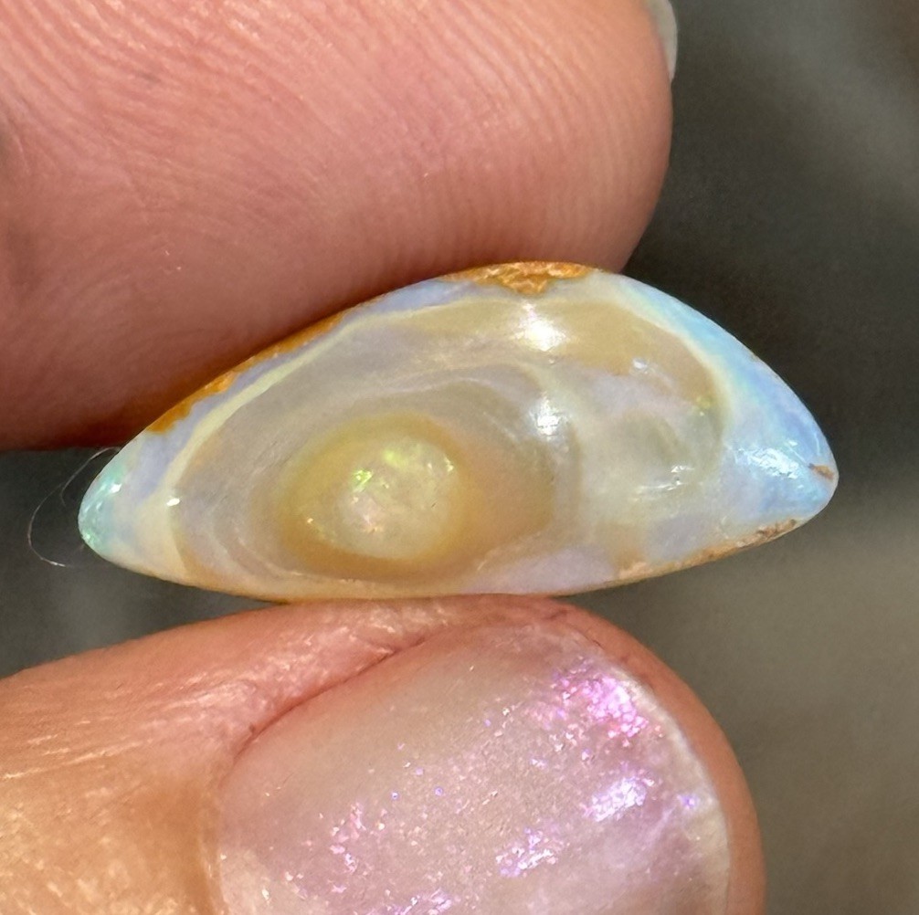 4.15ct 19×8.4x4mm Unique Australian Crystal Pipe Boulder Opal Cabochon Gem
