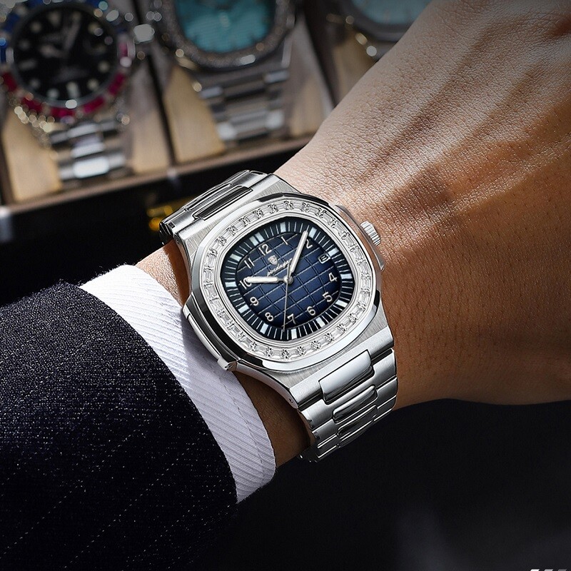 Luxury Business Men’s Quartz Watch 3Bar Waterproof Luminous Date Stainless Watch