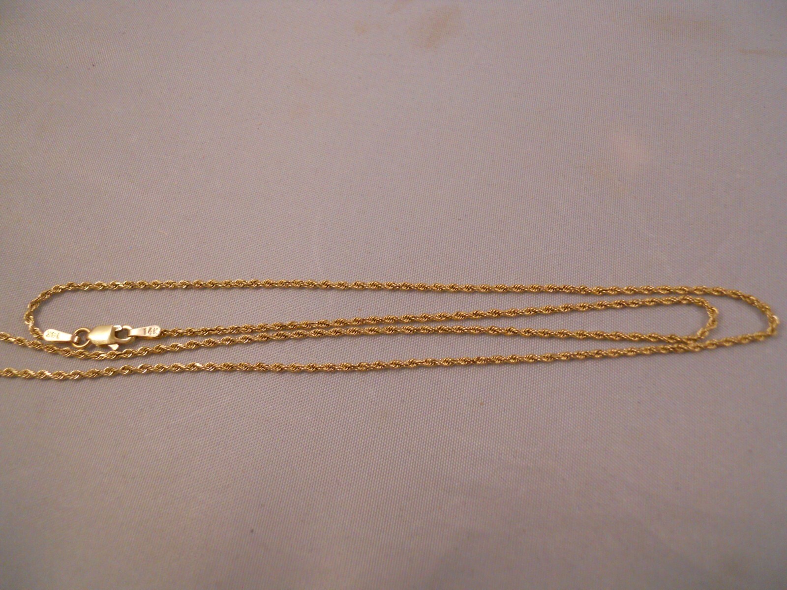 DESIGNER BBB 14K YELLOW GOLD ROPE CHAIN LINK NECKLACE 20″ 1.3MM 3.91G GRAMS