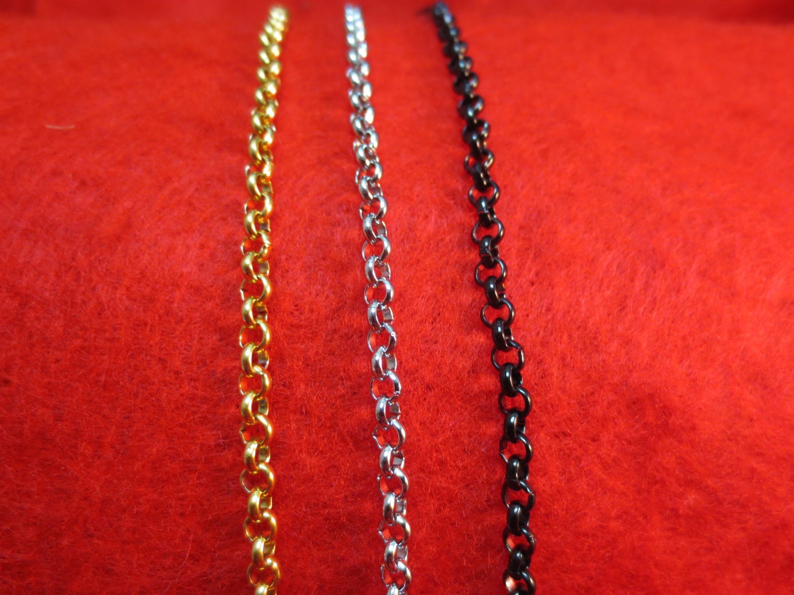 4mm 16″-84″ STAINLESS STEEL GOLD/SILVER/BLACK/PLATED STUNNING ROLO ROPE NECKLACE