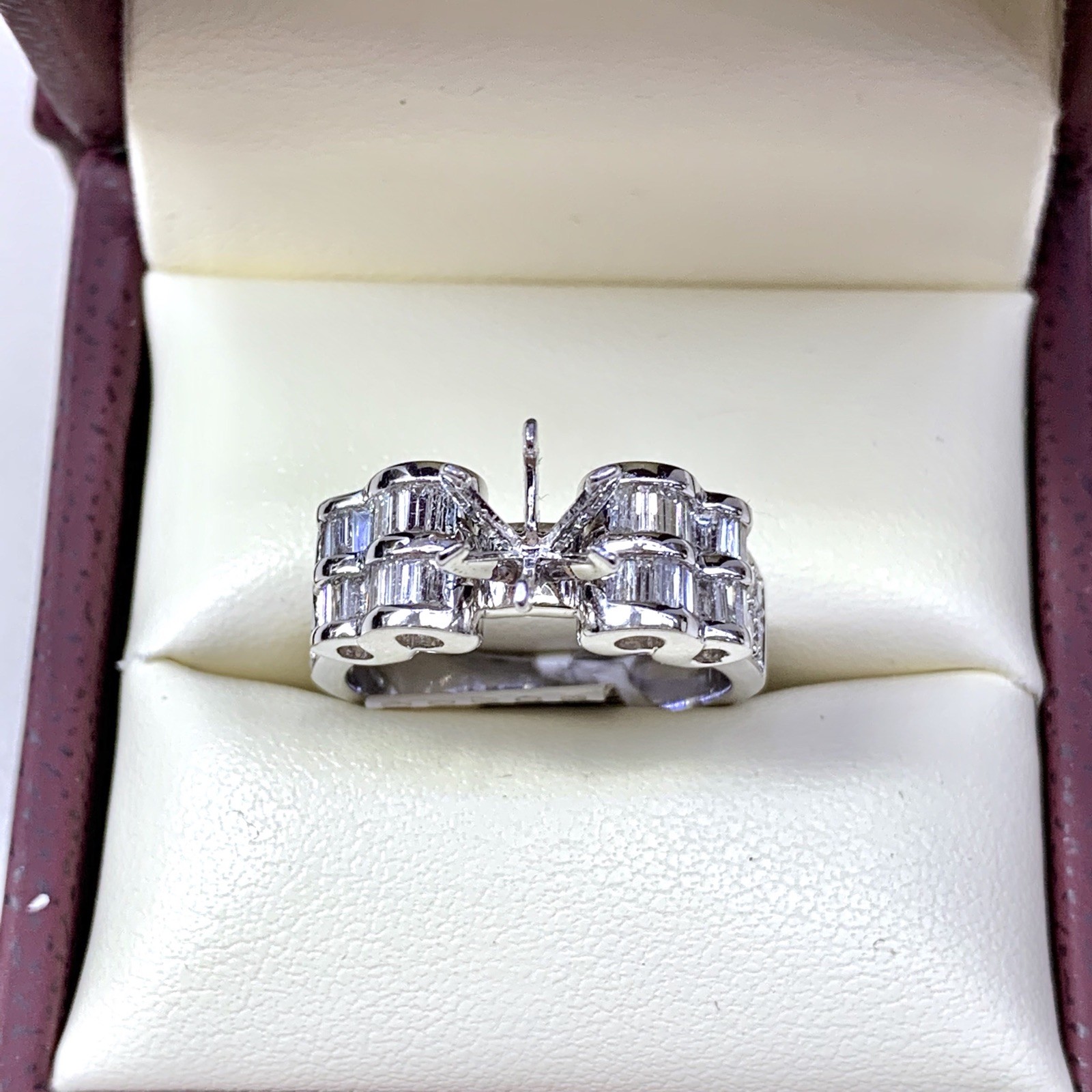 0.89ct Diamond Semi Mount Engagement Ring in 18k White Gold