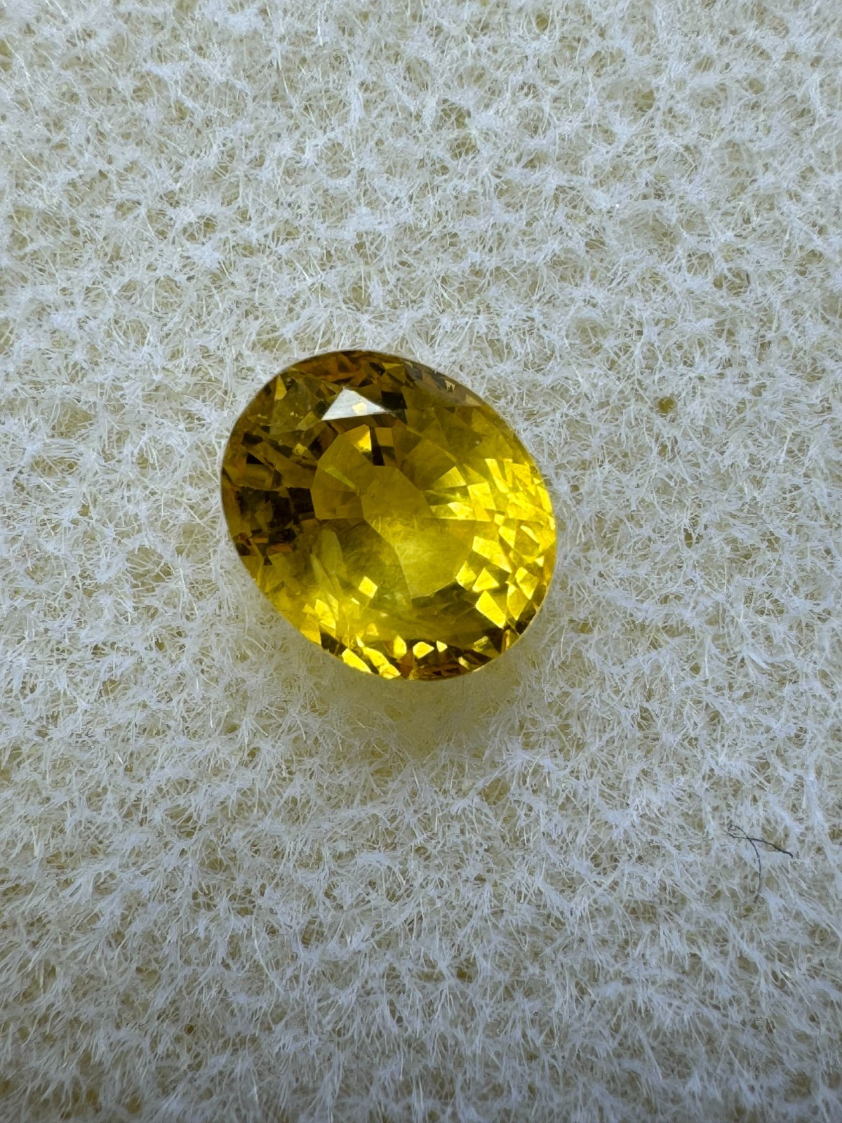 0.74 Carat Golden SAPPHIRE, 5.5 x 4.5 mm Oval, Eye Clean. #89