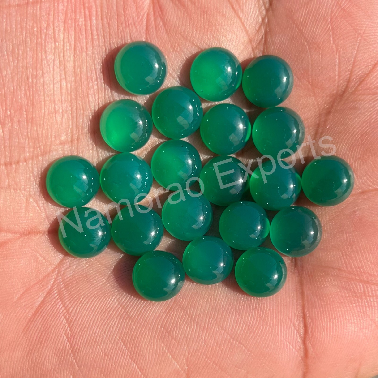 Natural Green Onyx Round 3×3 mm to 20×20 mm Loose Cabochon Jewelry Gemstone