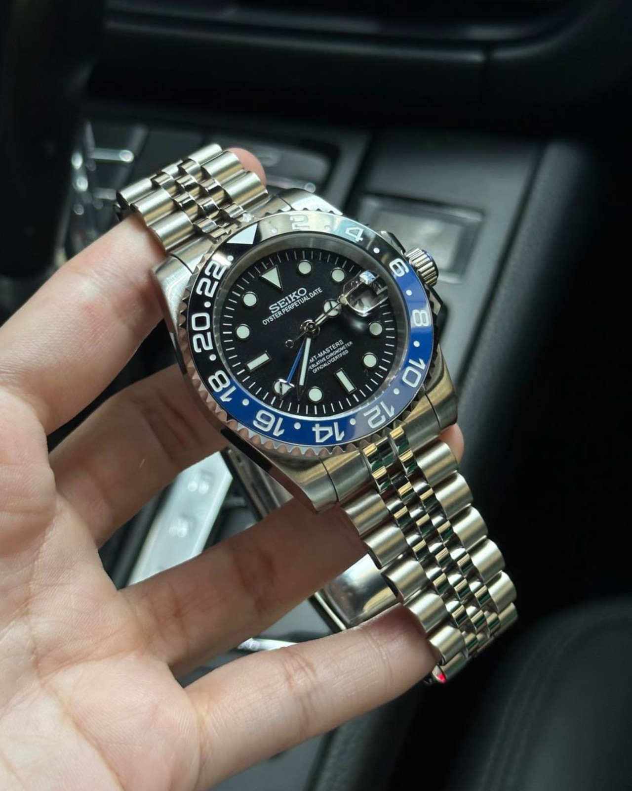 PrimeCrown Steel GMT Automatic | Blue/Black 24h Bezel | NH34