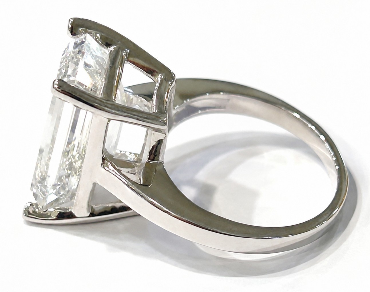 10.04ct F, VVS2 Emerald Cut Lab Grown Diamond Solitaire Ring IGI Cert $15,150