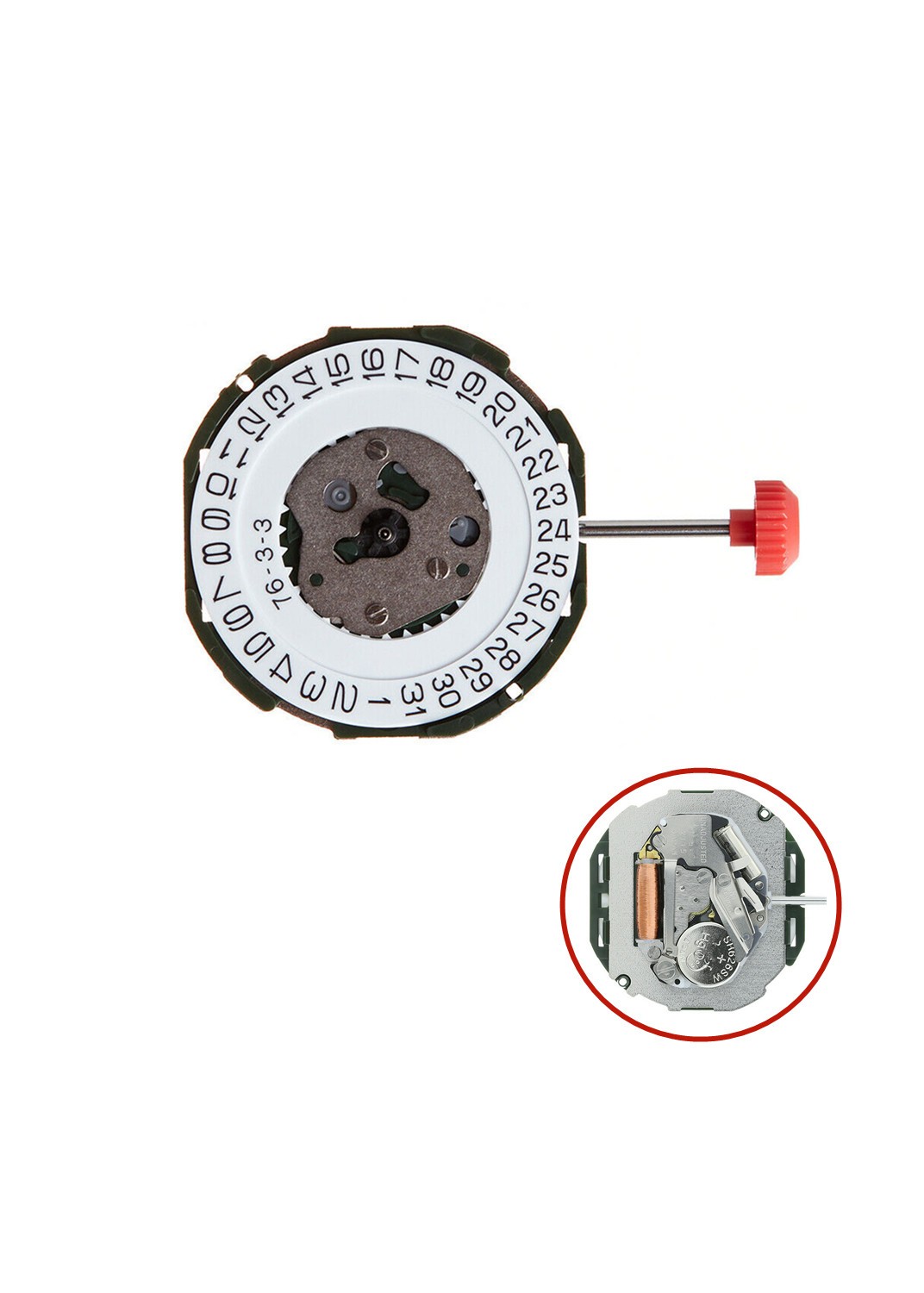 Quartz Watch Movement With Battery Date at 3 O’clock Replacement For Miyota 2115