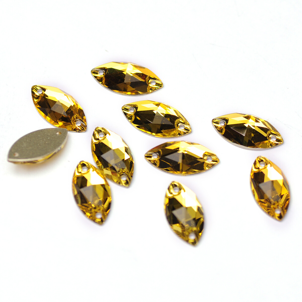 Navette Flat Back Glass Beads Sewing Strass Rhinestone Sew On Stones And Crystal